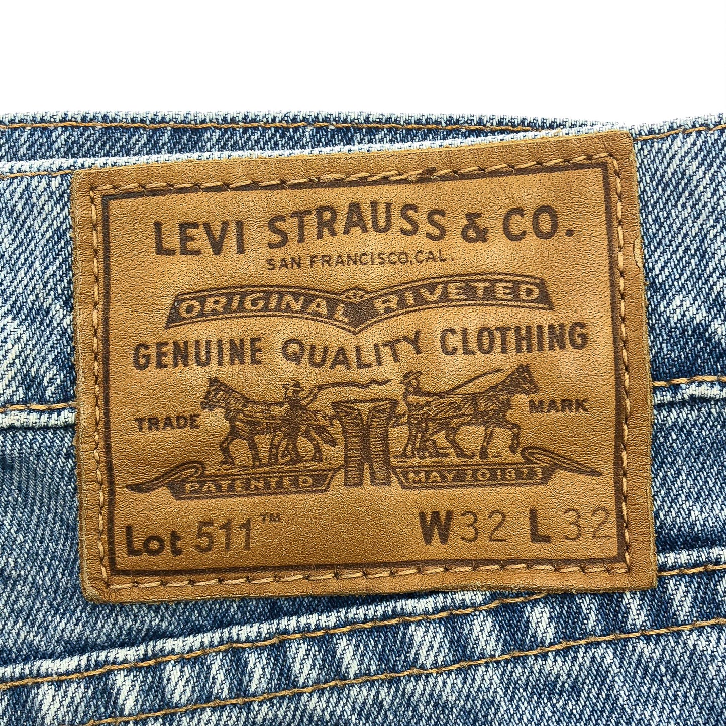 Levi's 511 リペア加工 ブルー デニムパンツ