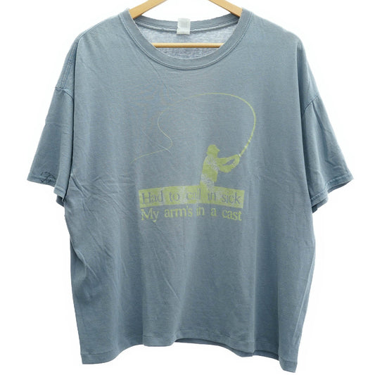 フィッシングプリント ブルー Tシャツ