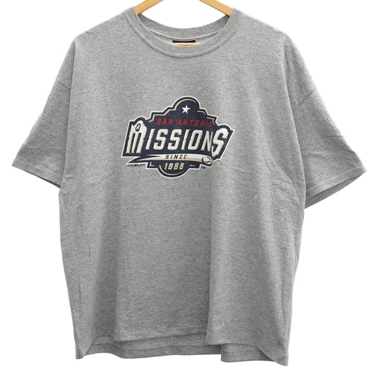 MV Sport グレー カレッジプリント Tシャツ