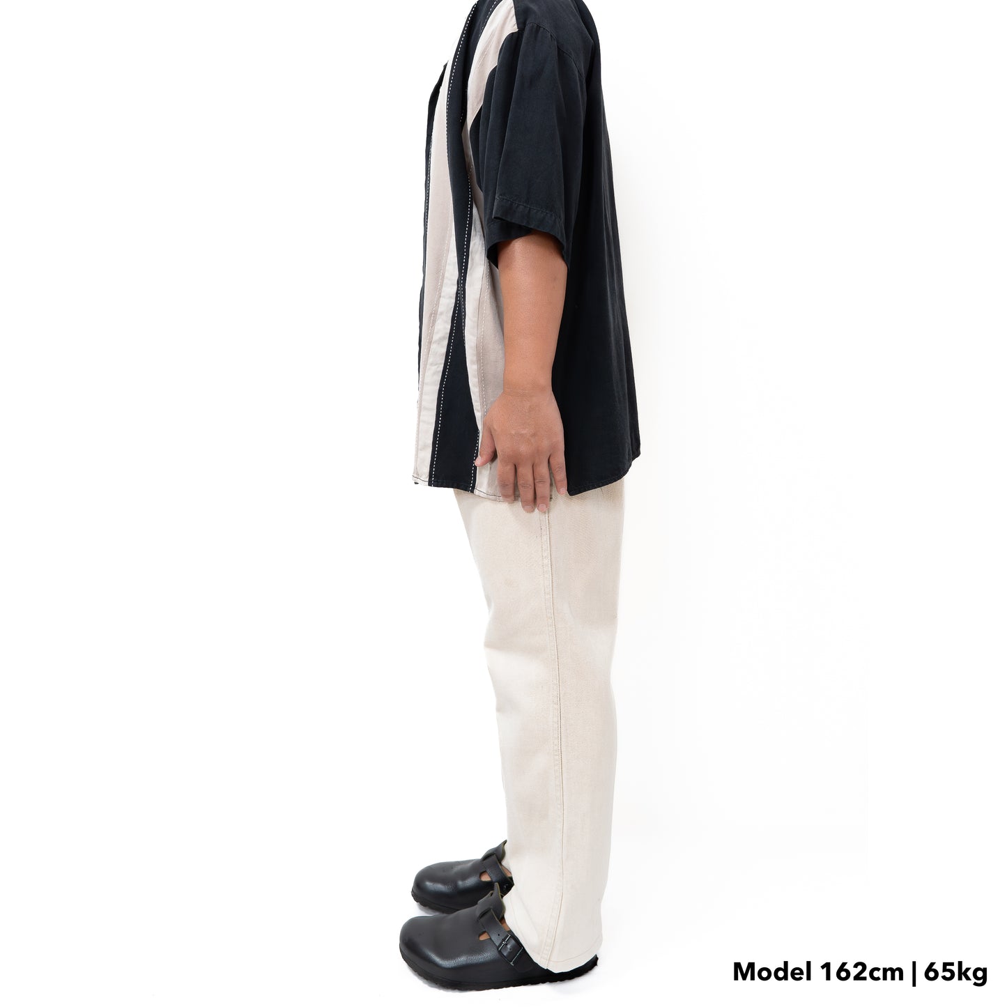 レトロストライプ柄 半袖シャツ