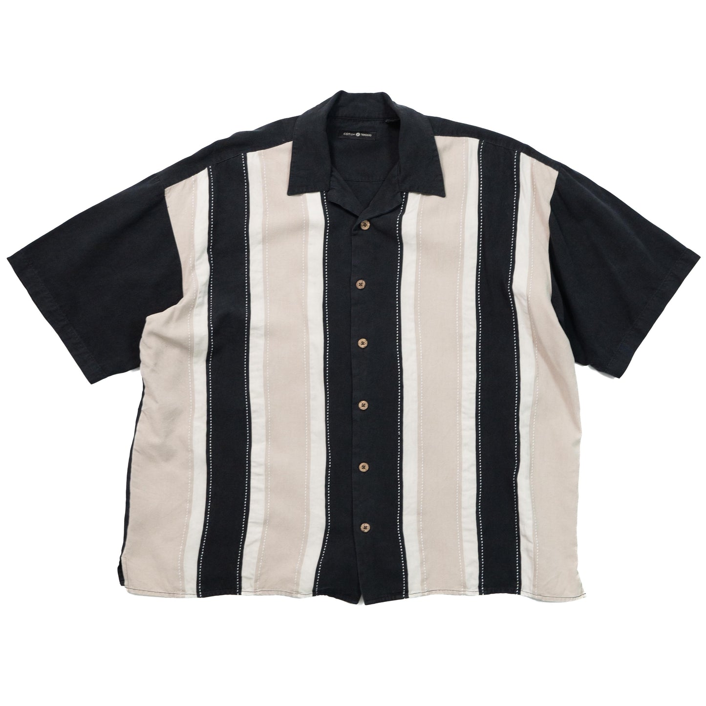 レトロストライプ柄 半袖シャツ