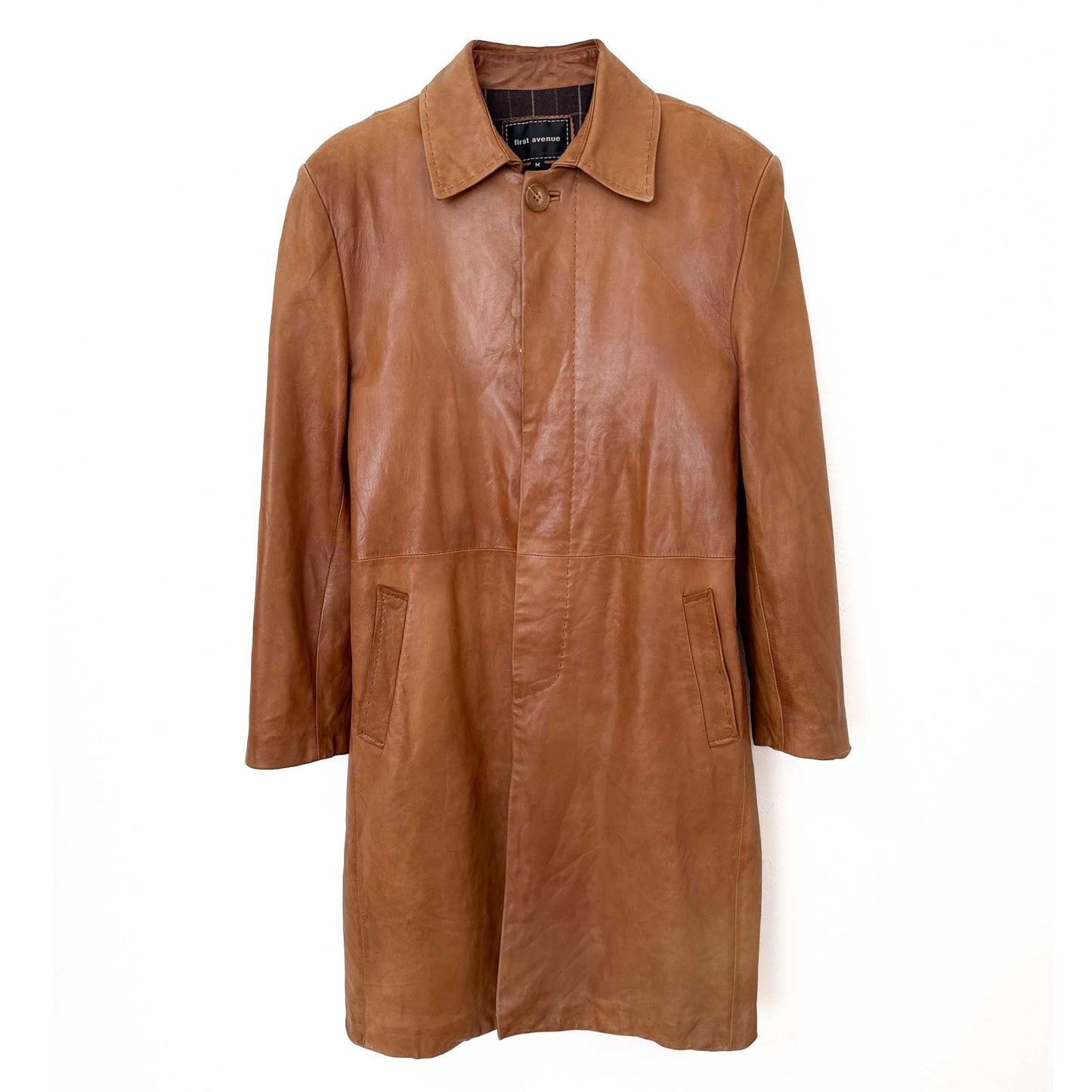 キャメルカラー シープスキン レザーコート