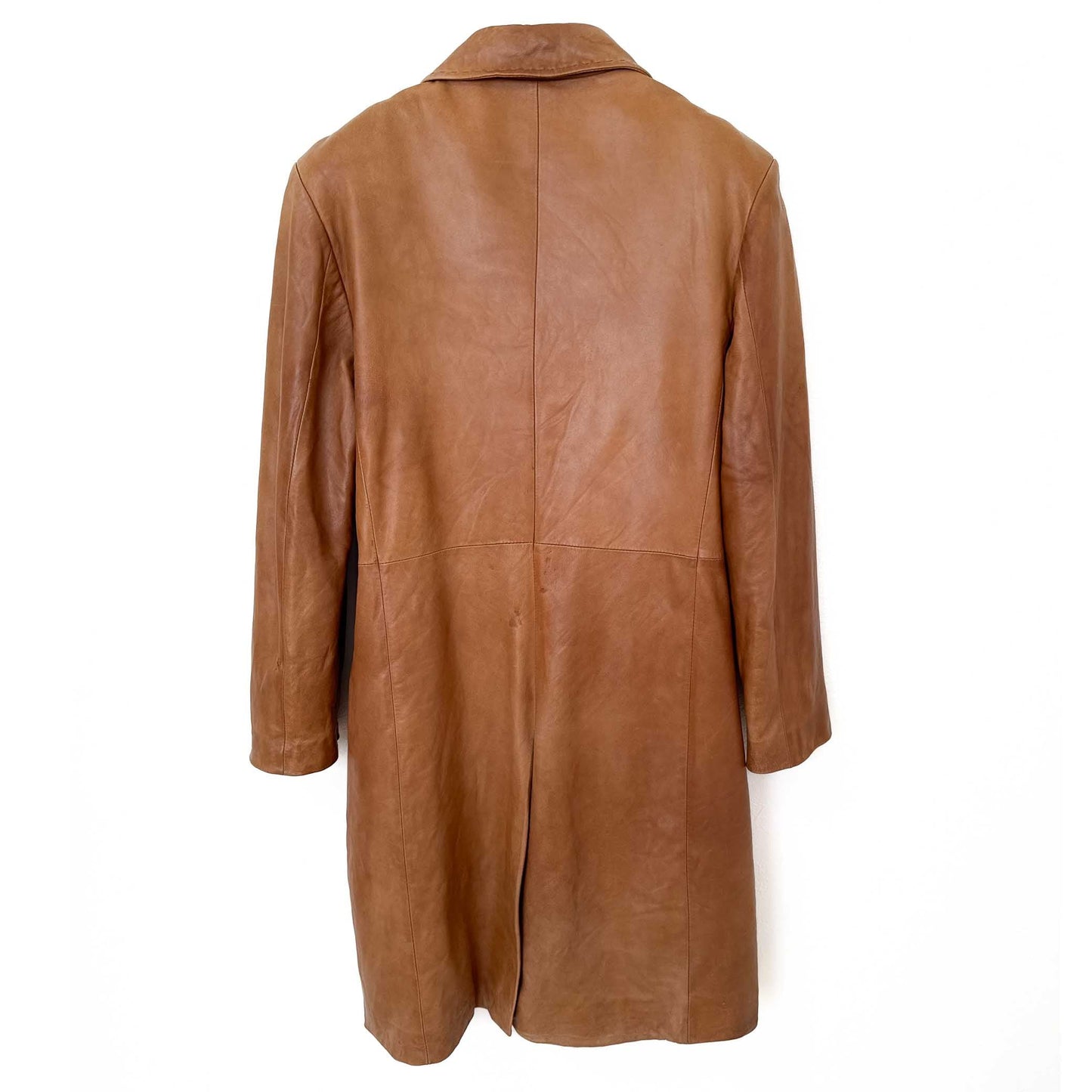 キャメルカラー シープスキン レザーコート