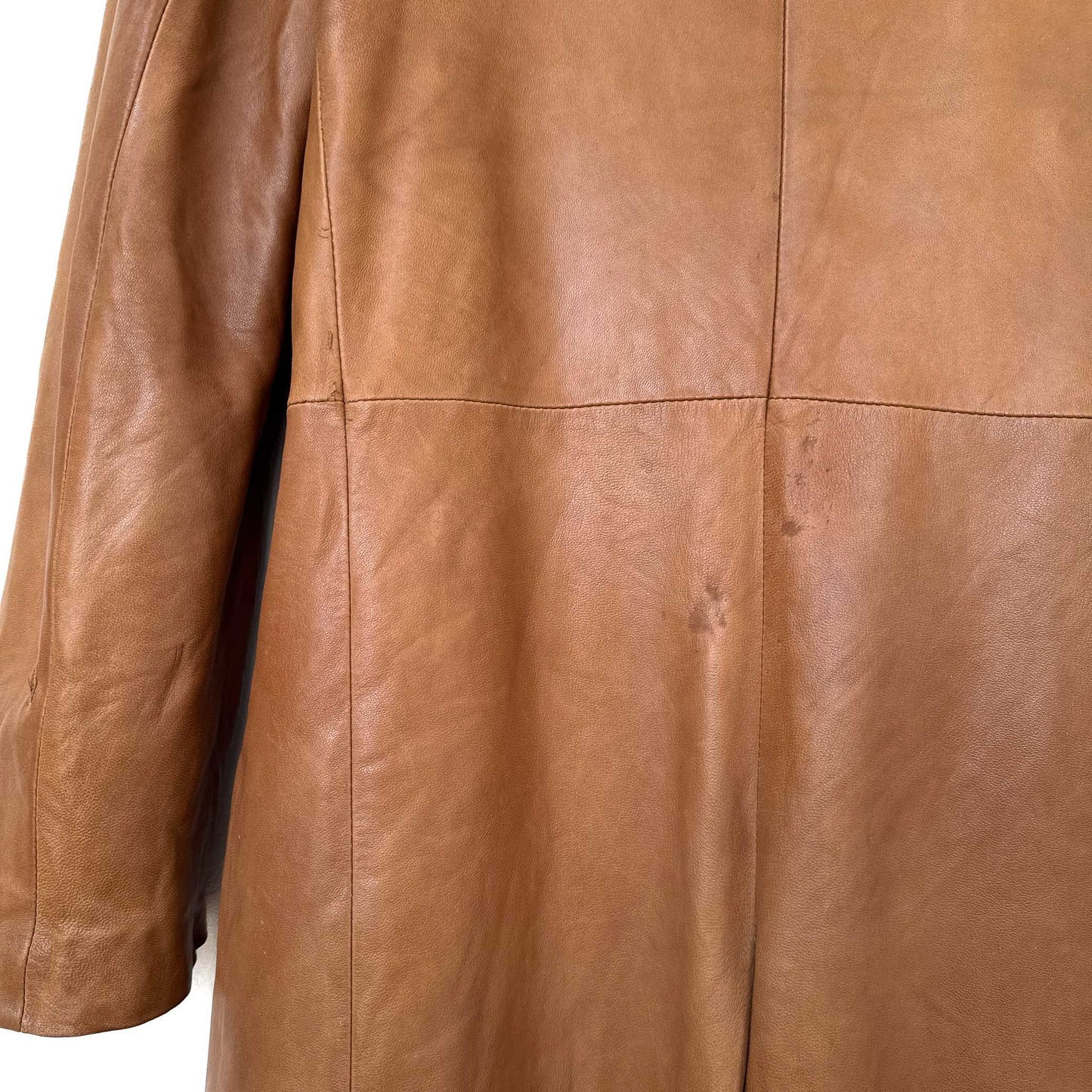 キャメルカラー シープスキン レザーコート