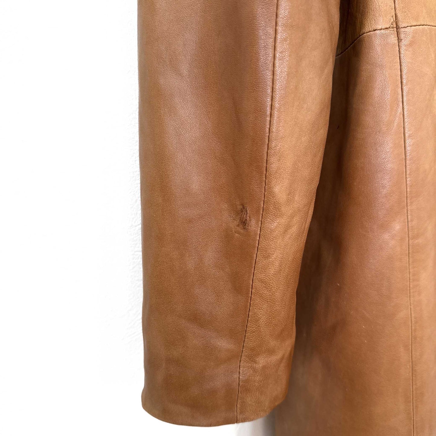 キャメルカラー シープスキン レザーコート