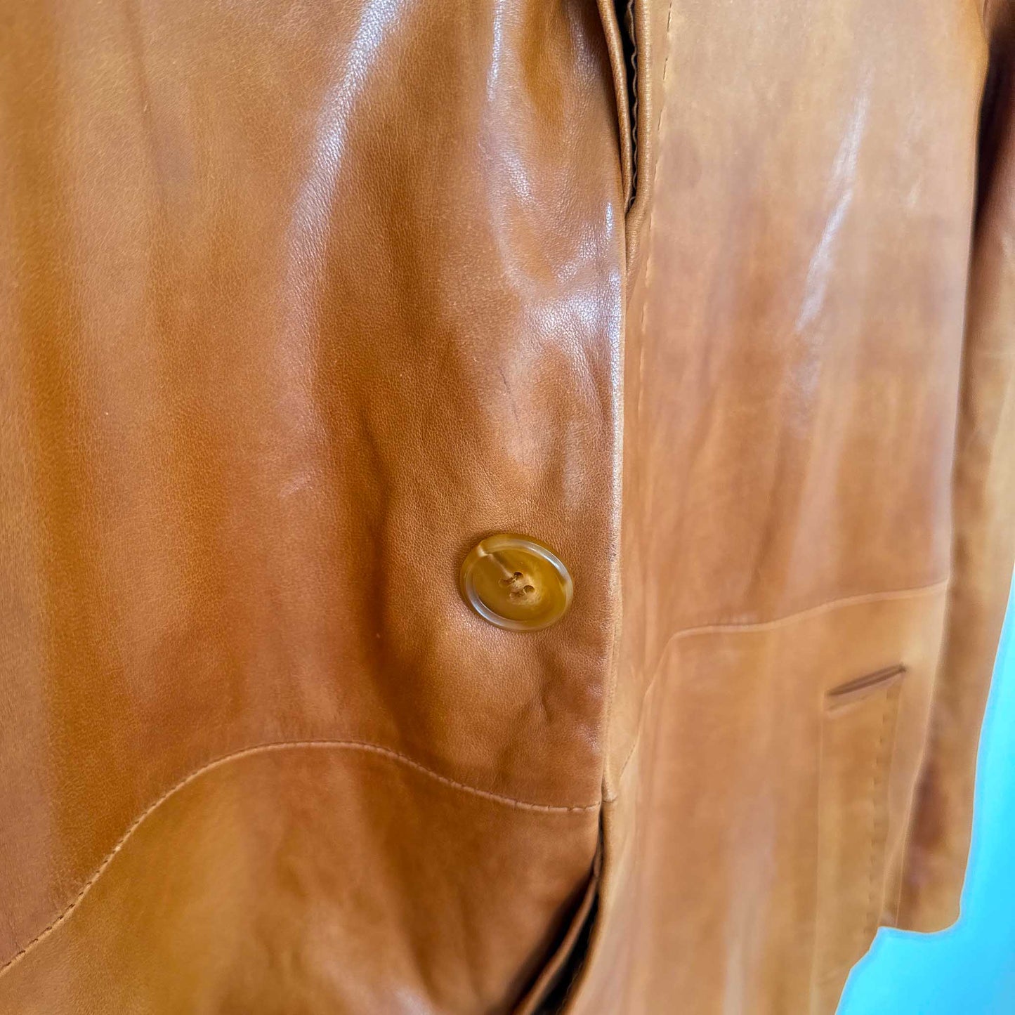 キャメルカラー シープスキン レザーコート