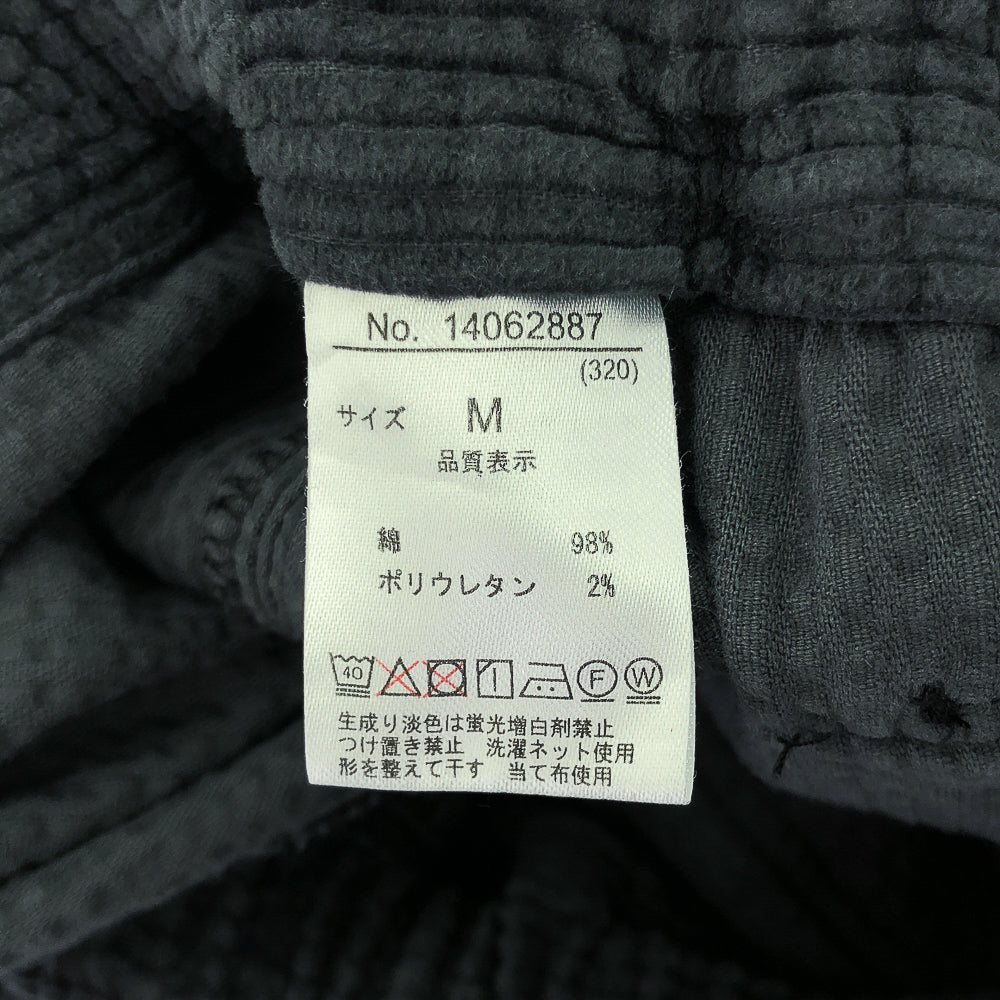 スモークグレー コーデュロイ イージーパンツ