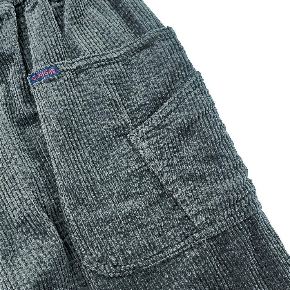 スモークグレー コーデュロイ イージーパンツ