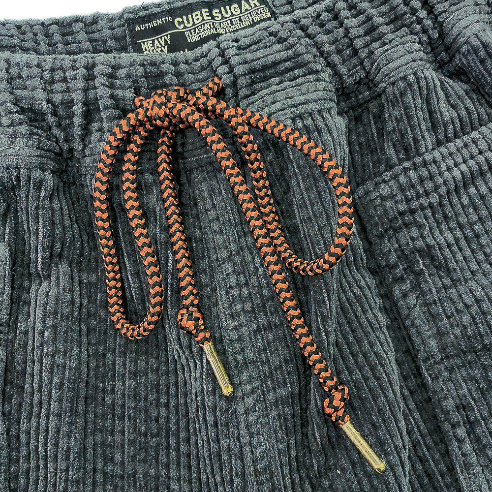 スモークグレー コーデュロイ イージーパンツ