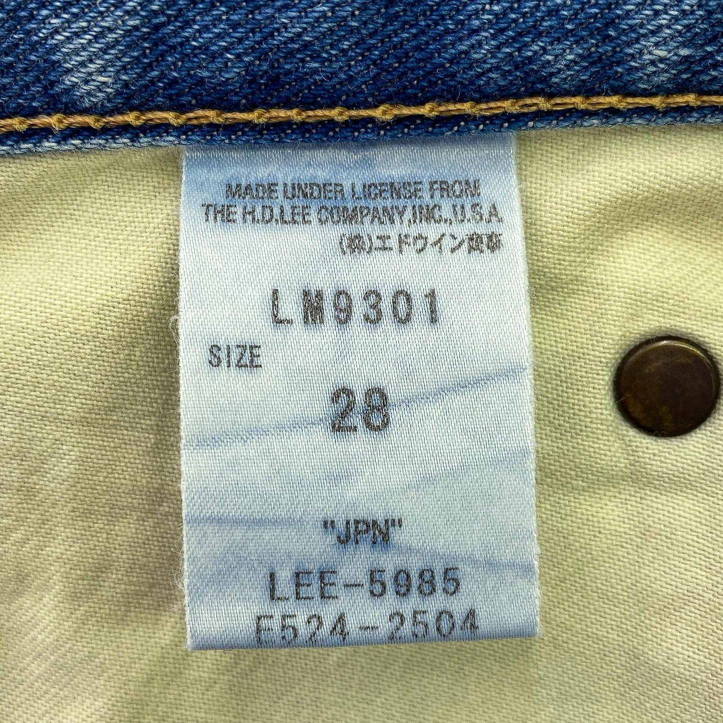 Lee 101 MADE IN JAPAN ヒゲ落ち スリムストレート デニムパンツ