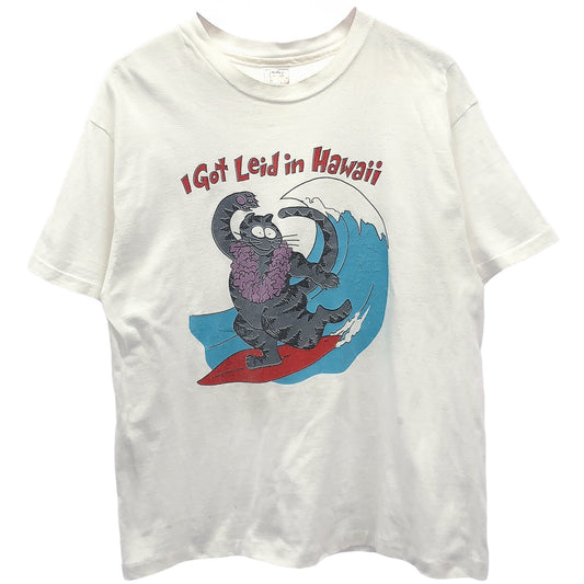 90s American Heavyweight Made in USA サーフキャットTシャツ
