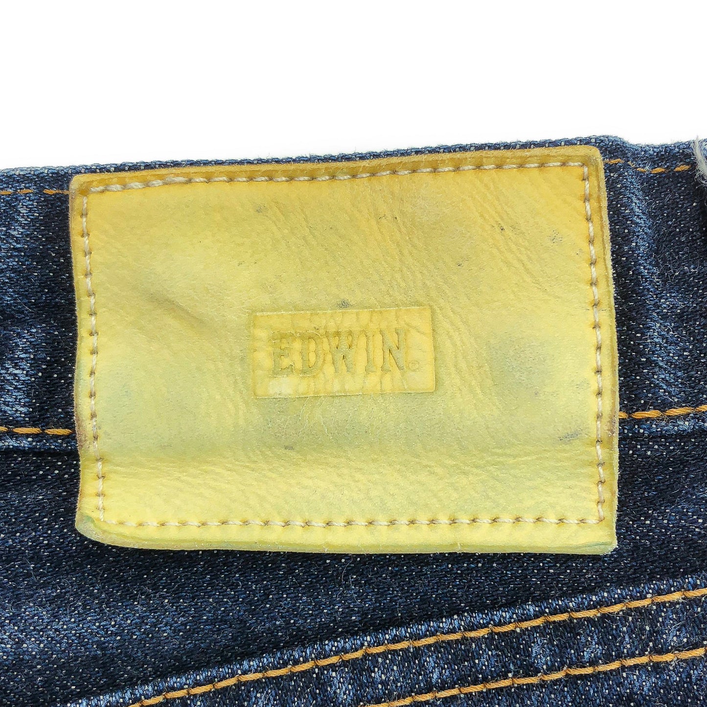 EDWIN MADE IN JAPAN レザーパッチ デニムパンツ