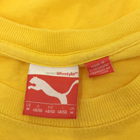 PUMA イエロー ロゴプリント Tシャツ