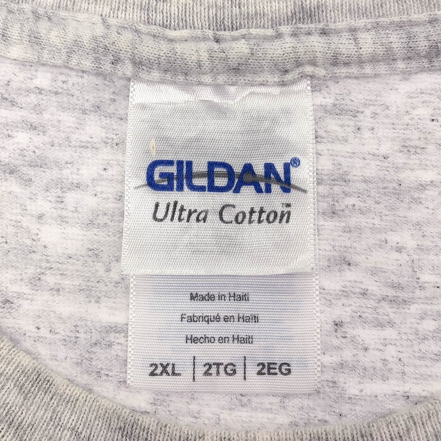 GILDAN グレー プリントTシャツ