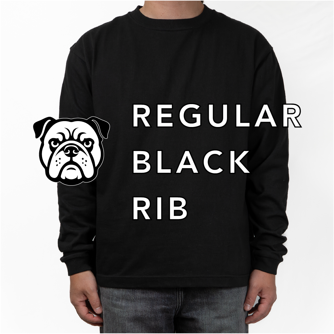 BULL ロンT（袖リブ）：レギュラー 黒