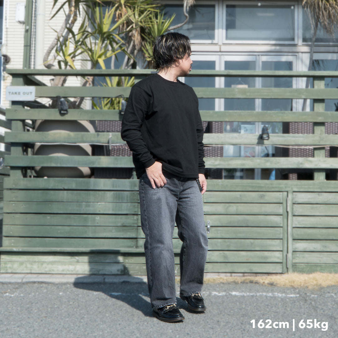 BULL ロンT（袖リブ）：レギュラー 黒