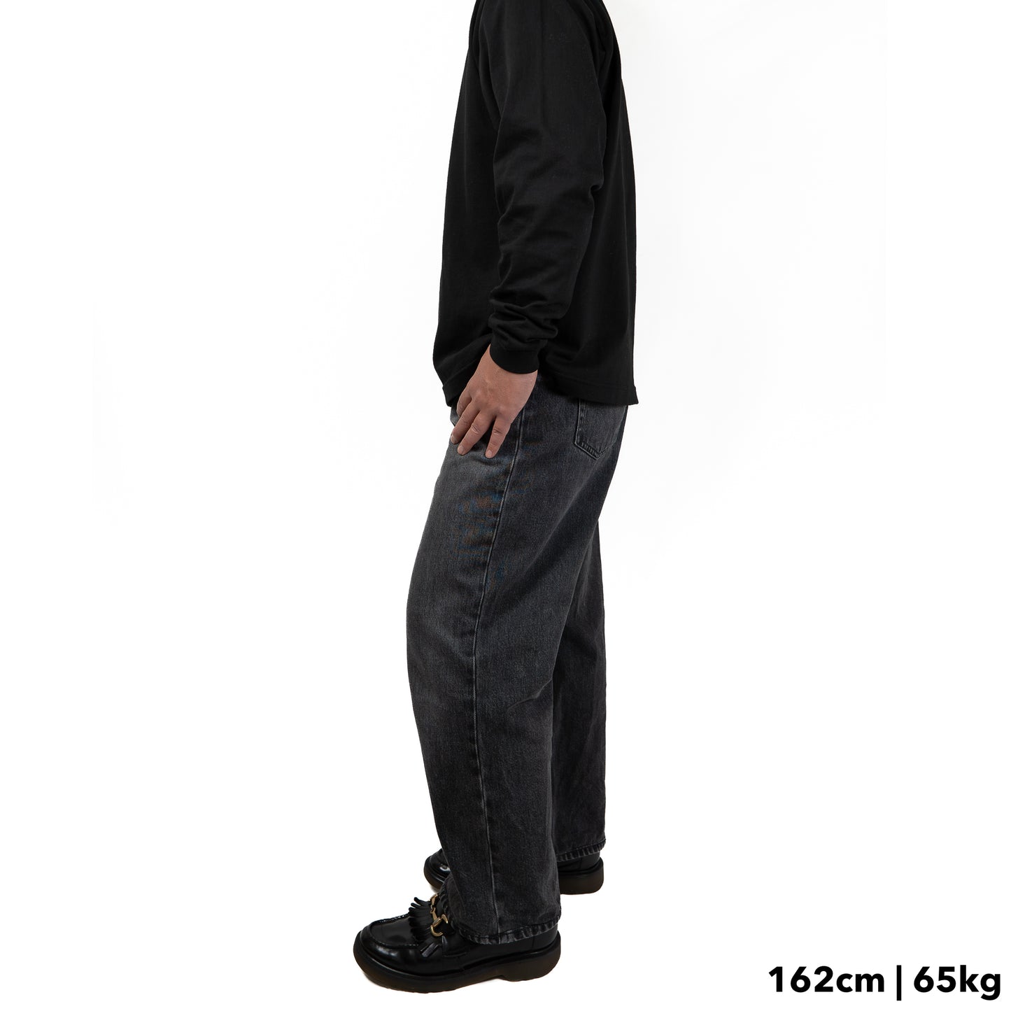 BULL ロンT（袖リブ）：レギュラー 黒