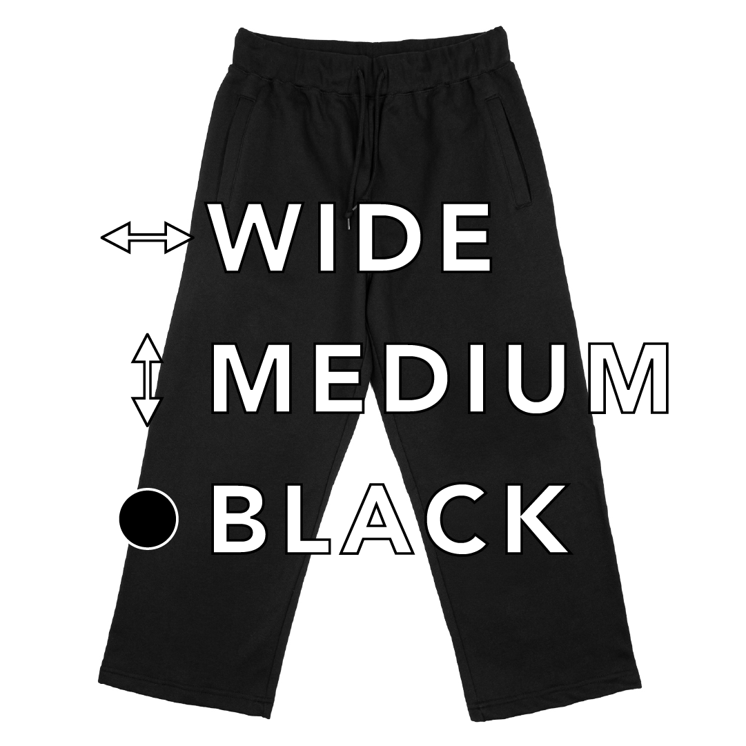 BULL パンツ：ワイド / 丈ミディアム/ ブラック