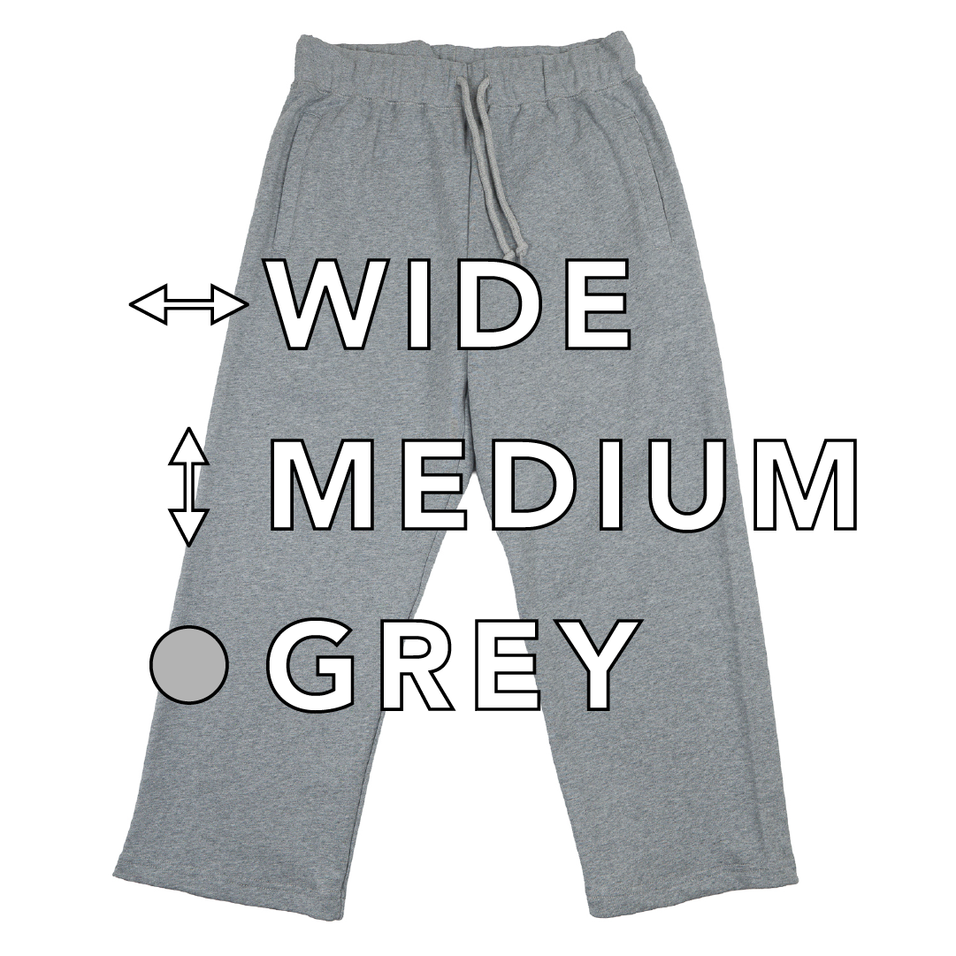 BULL パンツ：ワイド / 丈ミディアム/ グレー