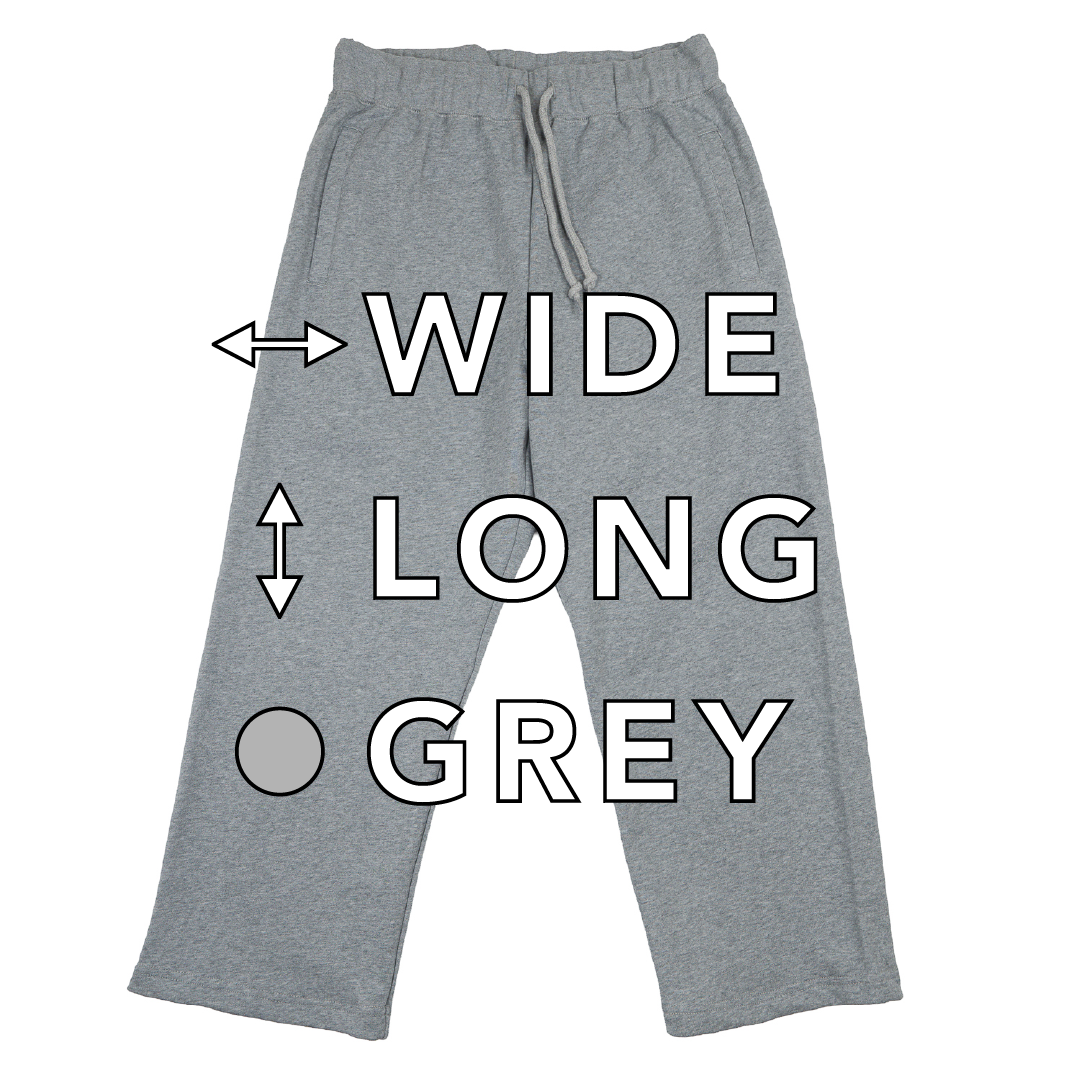 BULL パンツ：ワイド / 丈ロング/ グレー