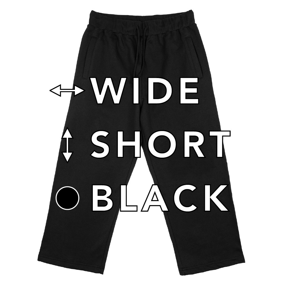 BULL パンツ：ワイド/ 丈ショート / ブラック