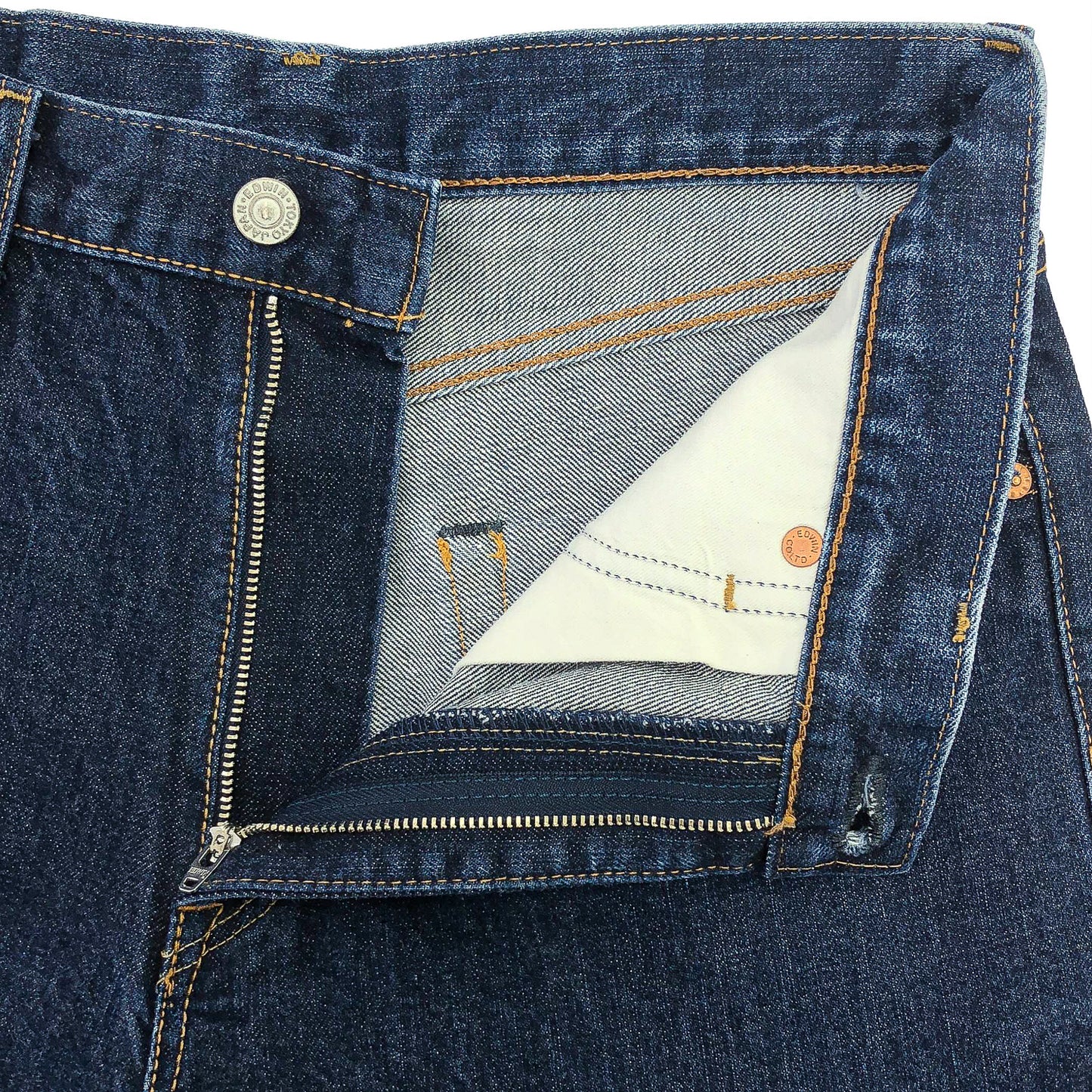 EDWIN MADE IN JAPAN レザーパッチ デニムパンツ