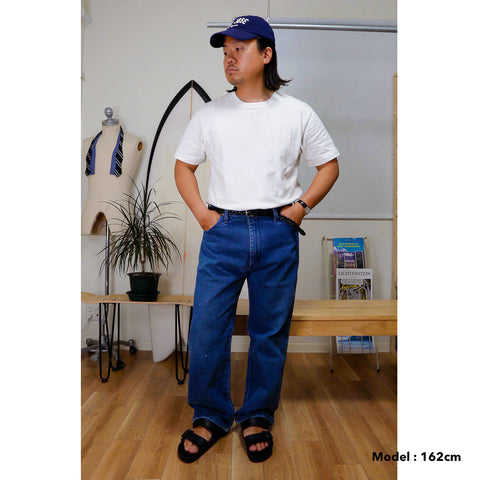 ラングラー レザーパッチ ストレート デニムパンツ