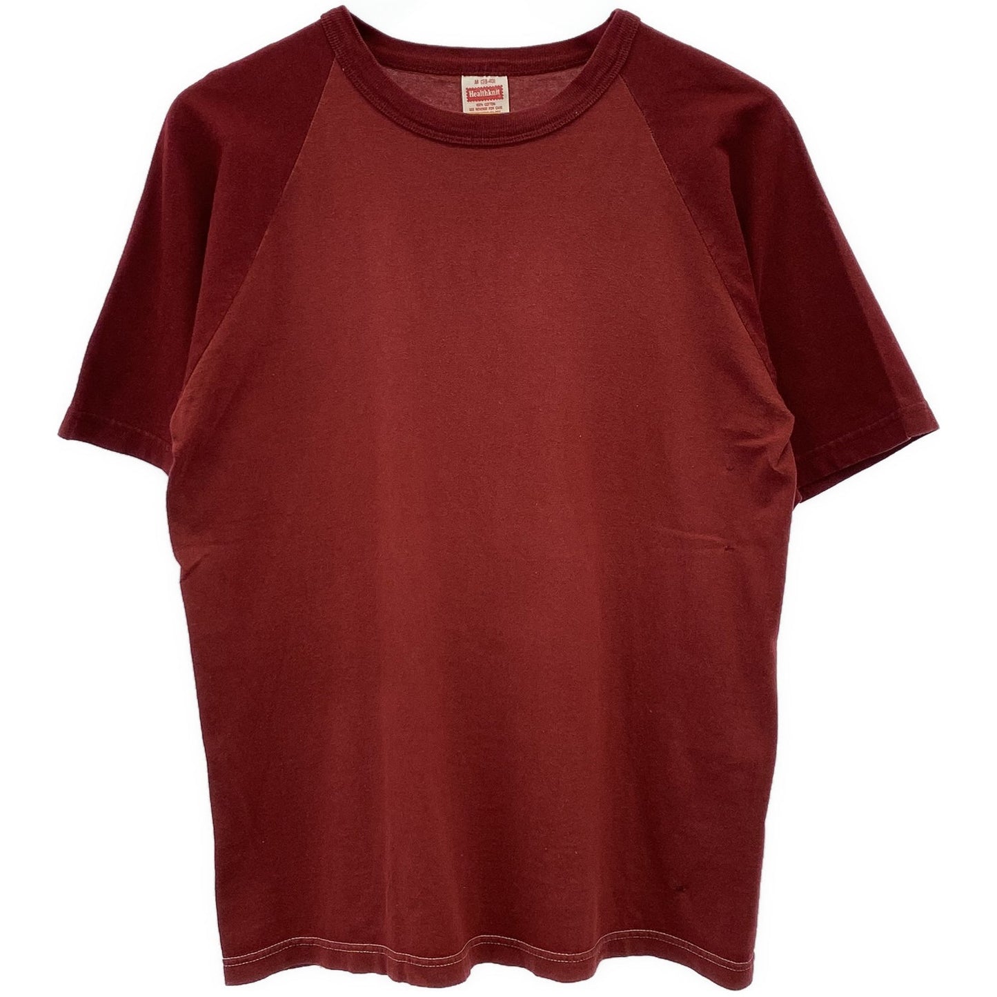 90s Healthknit MADE IN USA バーガンディ ラグランTシャツ