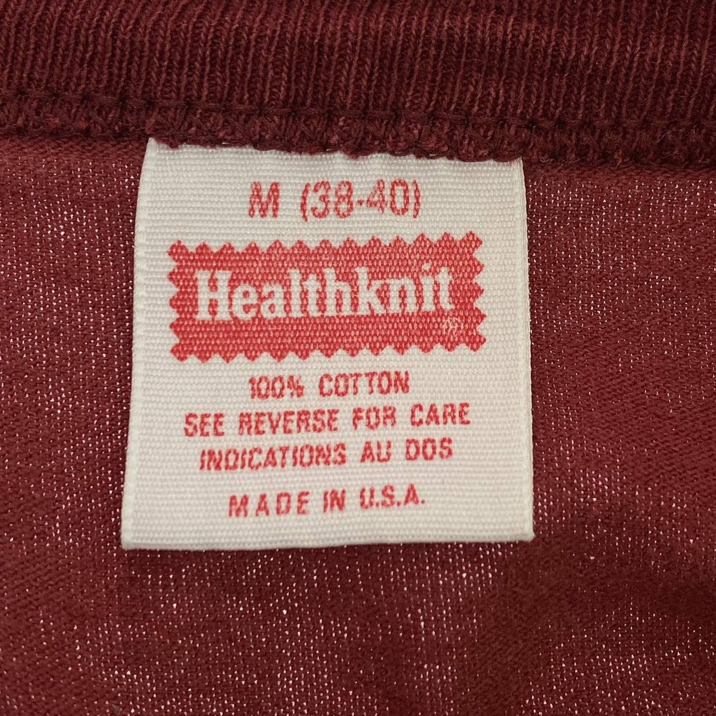 90s Healthknit MADE IN USA バーガンディ ラグランTシャツ