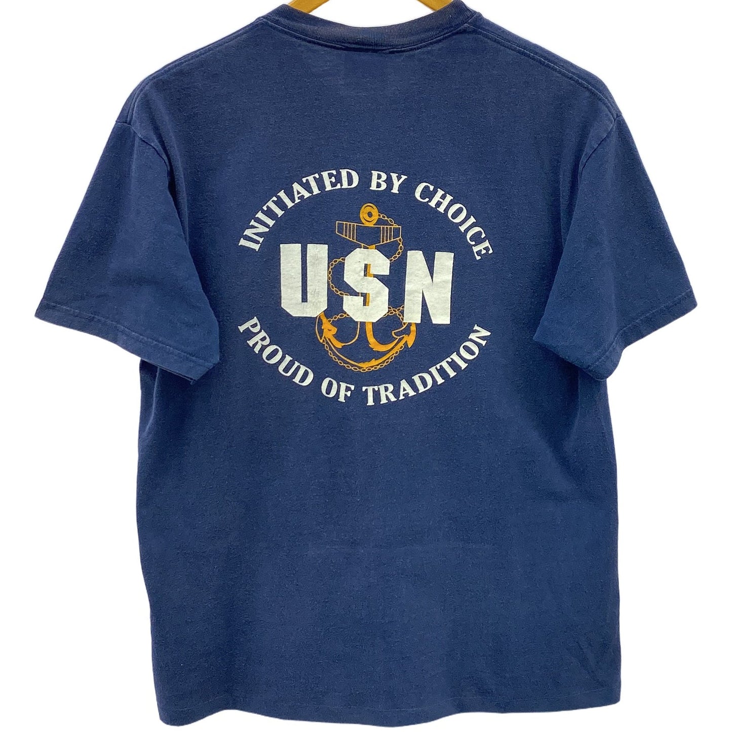 90s Hanes BEEFY-T USN プリントTシャツ