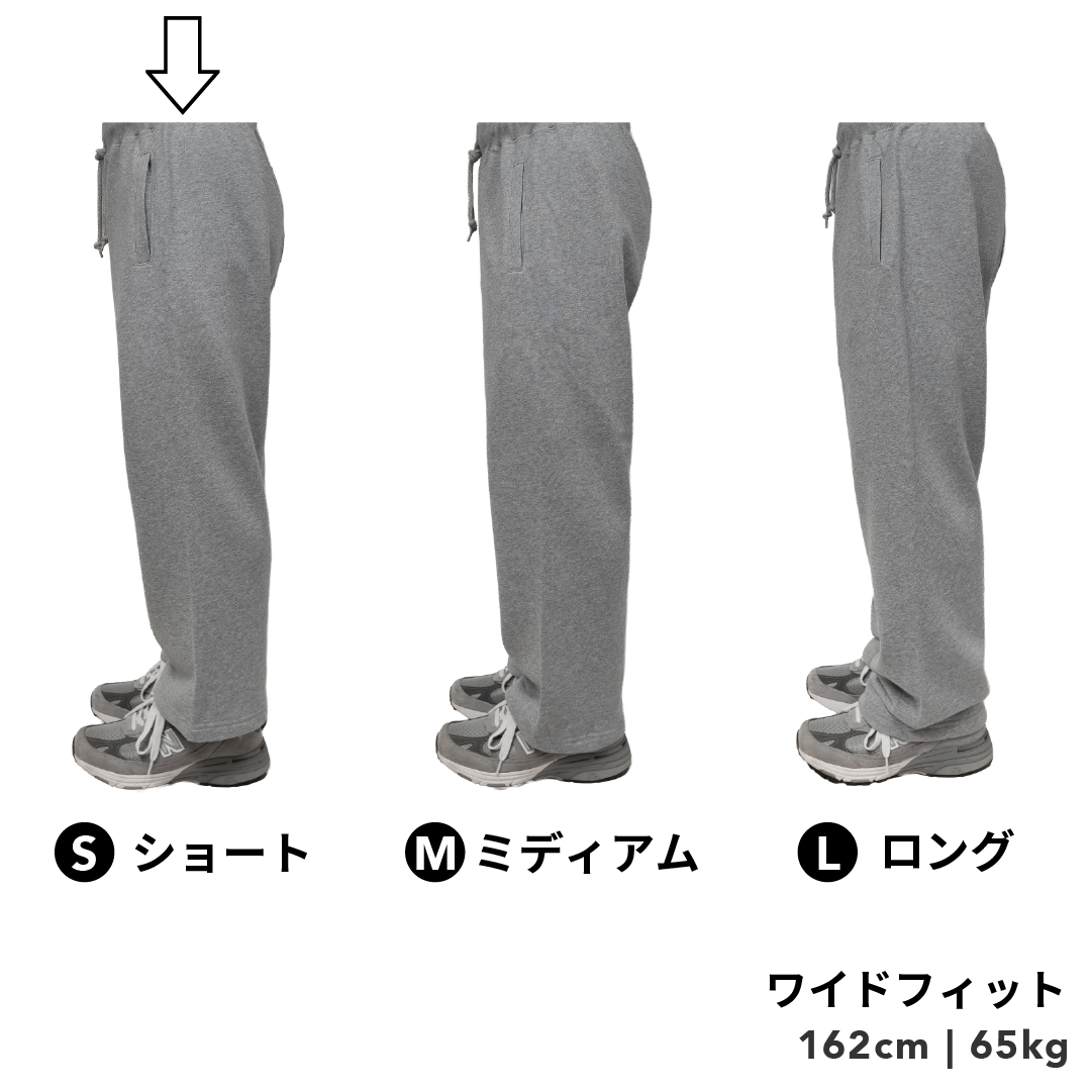 BULL パンツ：ワイド/ 丈ショート / ブラック