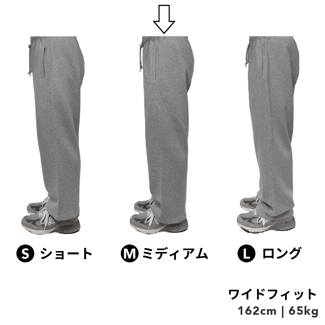 BULL パンツ：ワイド / 丈ミディアム/ ブラック