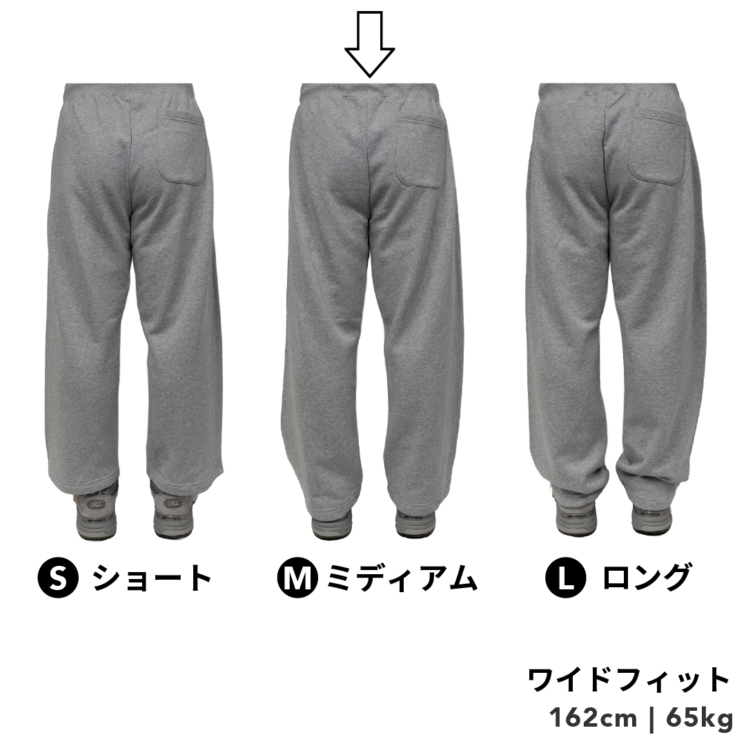 BULL パンツ：ワイド / 丈ミディアム/ ブラック