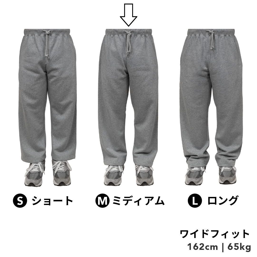 BULL パンツ：ワイド / 丈ミディアム/ ブラック